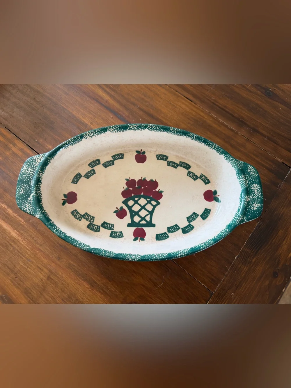 Apple Casserole Dish vintage stoneware baking dish country cottage core
